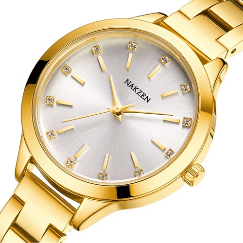 Đồng hồ Nakzen 34 mm Nữ SS8367LD-7N3 Màu Vàng