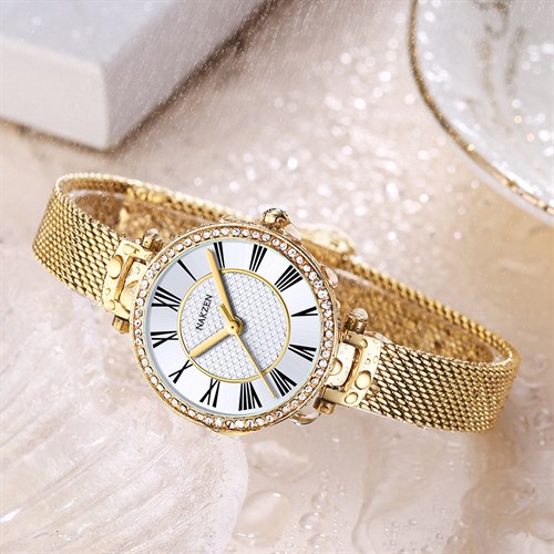 Đồng hồ Nakzen Hoa & Gió 28 mm Nữ SS8424LD-7N3 Màu Vàng