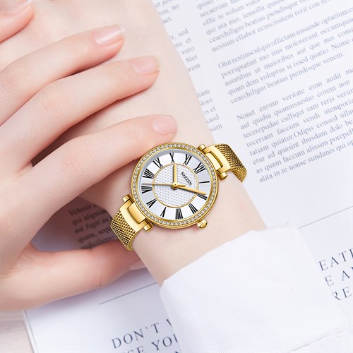 Đồng hồ Nakzen Hoa & Gió 28 mm Nữ SS8424LD-7N3 Màu Vàng