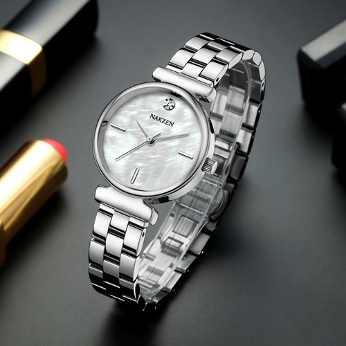 Đồng hồ Nakzen Pha Lê Tuyết 32 mm Nữ SS8309L-7 Màu Bạc