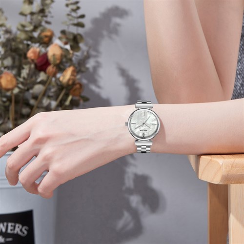 Đồng hồ Nakzen Pha Lê Tuyết 32 mm Nữ SS8309L-7 Màu Bạc