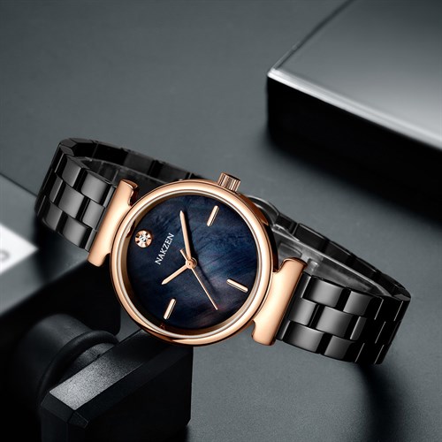 Đồng hồ Nakzen Hoa & Gió 32 mm Nữ SS8309LBK-1NR Màu Đen