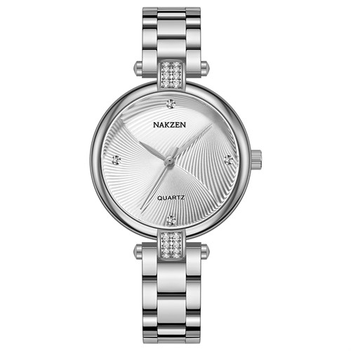 Đồng hồ Nakzen Pha Lê Tuyết 33 mm Nữ SS8310L-7 Màu Bạc