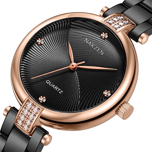 Đồng hồ Nakzen Hoa & Gió 33 mm Nữ SS8310LBK-1NR Màu Đen