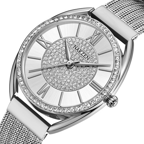 Đồng hồ Nakzen Hoa & Gió 33.6 mm Nữ SS8425L-7 Màu Bạc