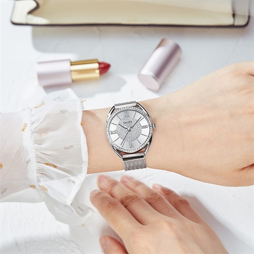 Đồng hồ Nakzen Hoa & Gió 33.6 mm Nữ SS8425L-7 Màu Bạc