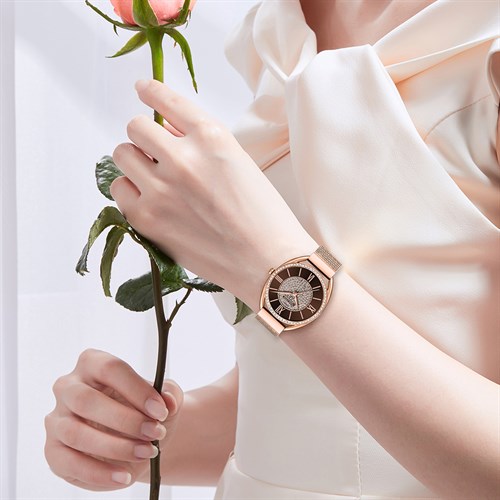 Đồng hồ Nakzen Hoa & Gió 33.6 mm Nữ SS8425LRE-4NR Màu Vàng Hồng