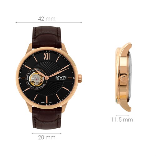 Đồng hồ MVW STAR 42 mm Nam MLA005-01 Màu Nâu
