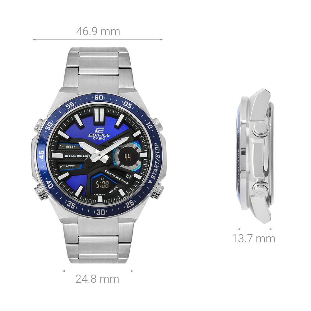 Đồng hồ EDIFICE CASIO 46.9 mm Nam EFV-C110D-2AVDF Màu Bạc