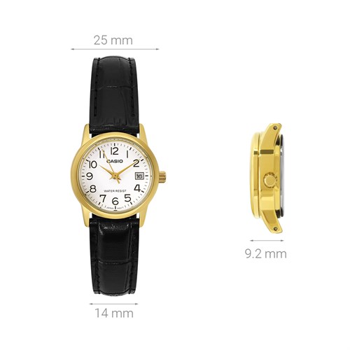 Đồng hồ CASIO 25 mm Nữ LTP-V002GL-7B2UDF Màu Đen