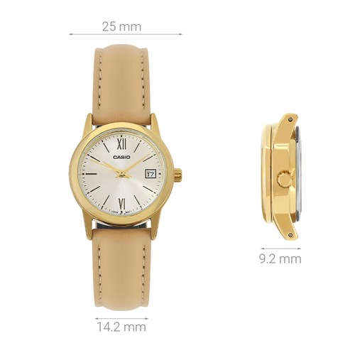 Đồng hồ CASIO 25 mm Nữ LTP-V002GL-7B3UDF Màu Nâu