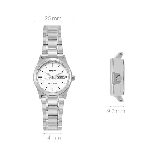 Đồng hồ CASIO 25 mm Nữ LTP-V006D-7B2UDF Màu Bạc