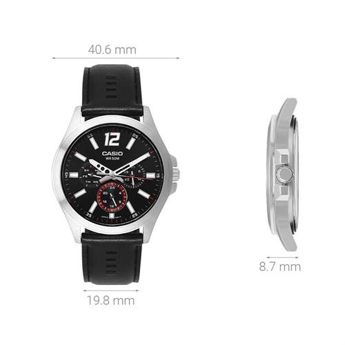 Đồng hồ CASIO 40.6 mm Nam MTP-E350L-1BVDF Màu Đen