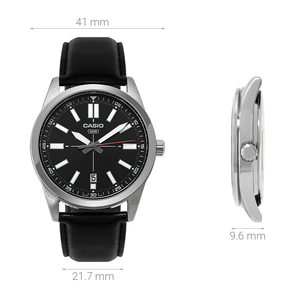 Đồng hồ CASIO Timeless 41 mm Nam MTP-VD02L-1EUDF Màu Đen
