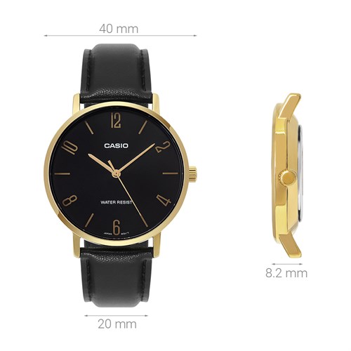 Đồng hồ CASIO 40 mm Nam MTP-VT01GL-1B2UDF Màu Đen