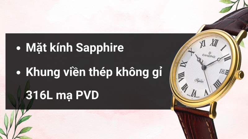 Chất liệu mặt kính và khung viền của mẫu đồng hồ Chất liệu mặt kính và khung viền của mẫu đồng hồ