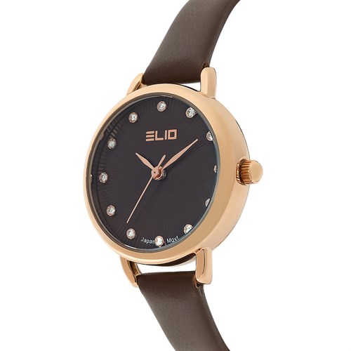 Đồng hồ ELIO 27 mm Nữ EL118-01 Màu Nâu