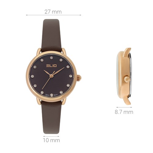 Đồng hồ ELIO 27 mm Nữ EL118-01 Màu Nâu