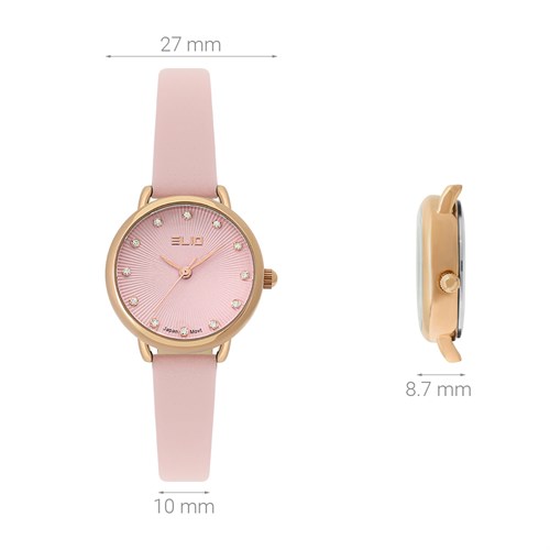 Đồng hồ ELIO 27 mm Nữ EL118-03 Màu Hồng