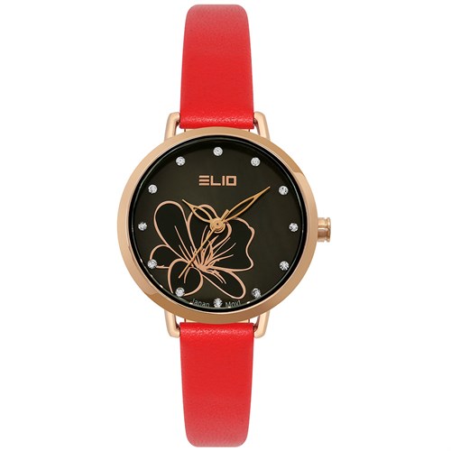 Đồng hồ ELIO Flower 28 mm Nữ EL119-01 Màu Đỏ