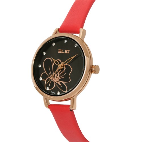 Đồng hồ ELIO Flower 28 mm Nữ EL119-01 Màu Đỏ
