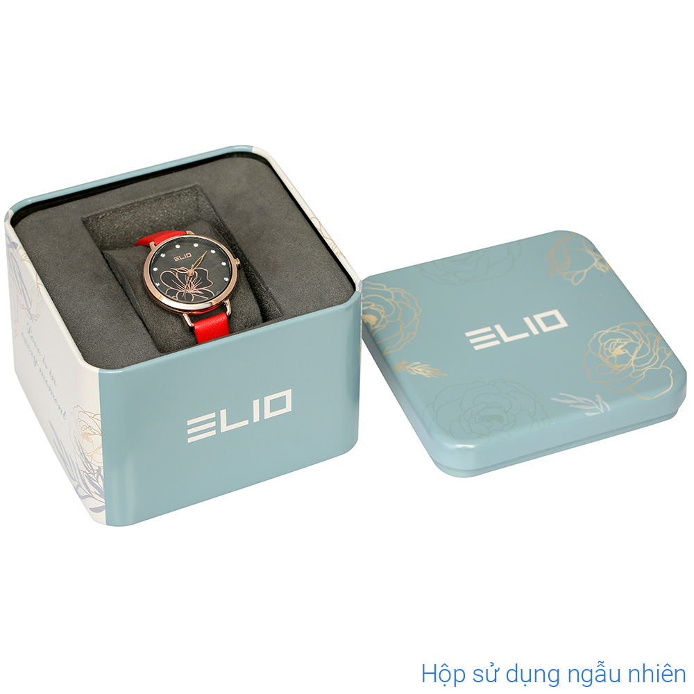 Đồng hồ ELIO Flower 28 mm Nữ EL119-01 Màu Đỏ