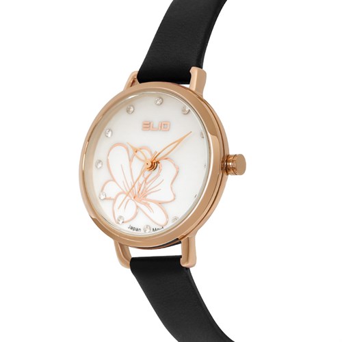 Đồng hồ ELIO Flower 28 mm Nữ EL119-02 Màu Đen