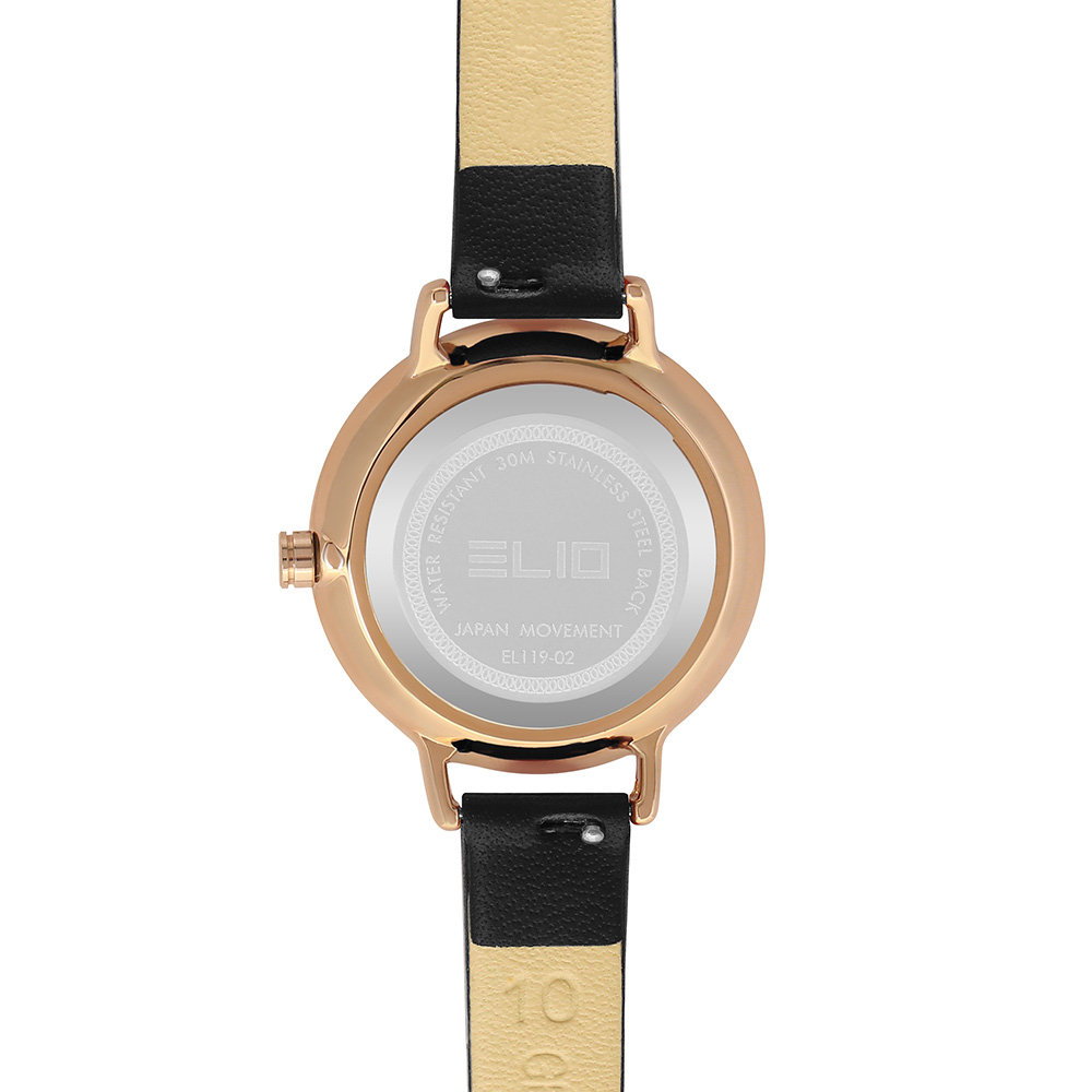 Đồng hồ ELIO Flower 28 mm Nữ EL119-02 Màu Đen