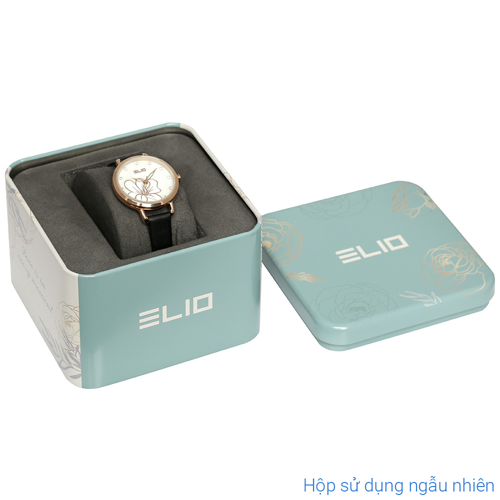 Đồng hồ ELIO Flower 28 mm Nữ EL119-02 Màu Đen