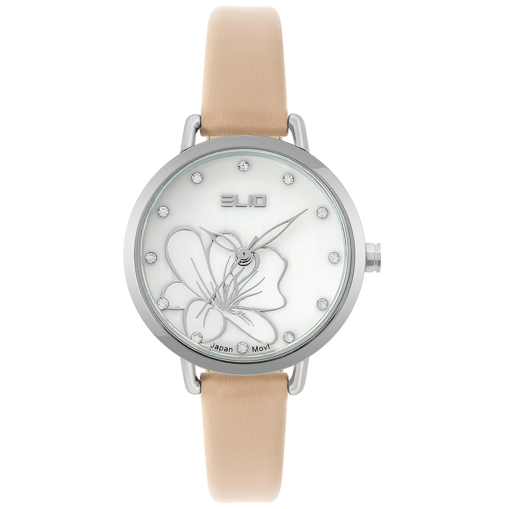 Đồng hồ ELIO Flower 28 mm Nữ EL119-03 Màu Kem