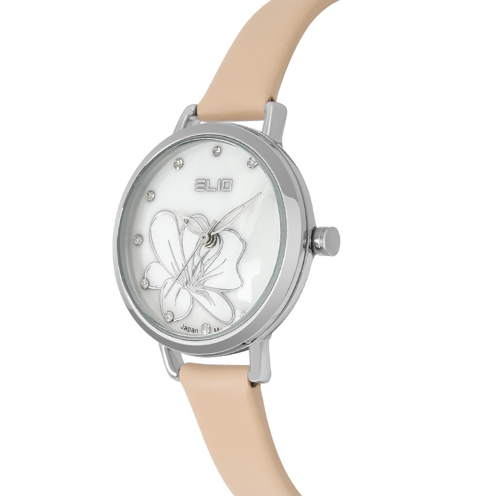 Đồng hồ ELIO Flower 28 mm Nữ EL119-03 Màu Kem