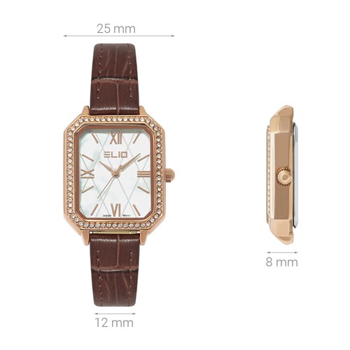 Đồng hồ ELIO 25 mm Nữ EL120-03 Màu Nâu