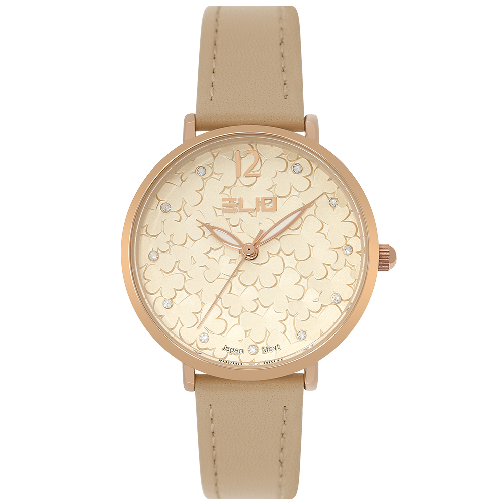 Đồng hồ ELIO Flower 33 mm Nữ EL121-01 Màu Nâu
