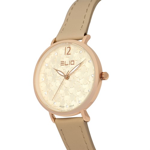 Đồng hồ ELIO Flower 33 mm Nữ EL121-01 Màu Nâu