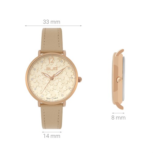 Đồng hồ ELIO Flower 33 mm Nữ EL121-01 Màu Nâu