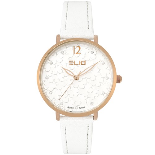 Đồng hồ ELIO Flower 33 mm Nữ EL121-02 Màu Trắng