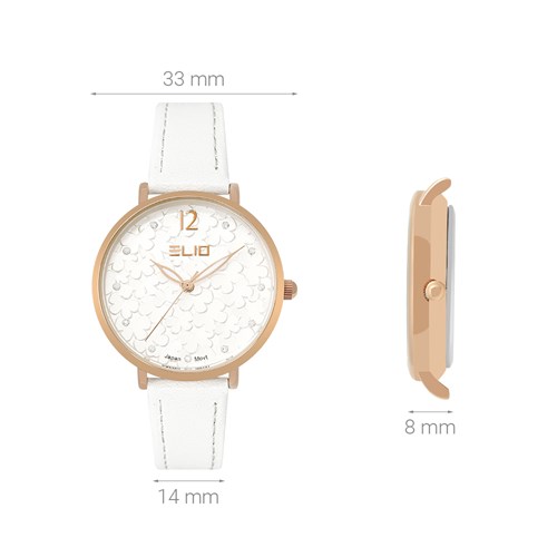Đồng hồ ELIO Flower 33 mm Nữ EL121-02 Màu Trắng