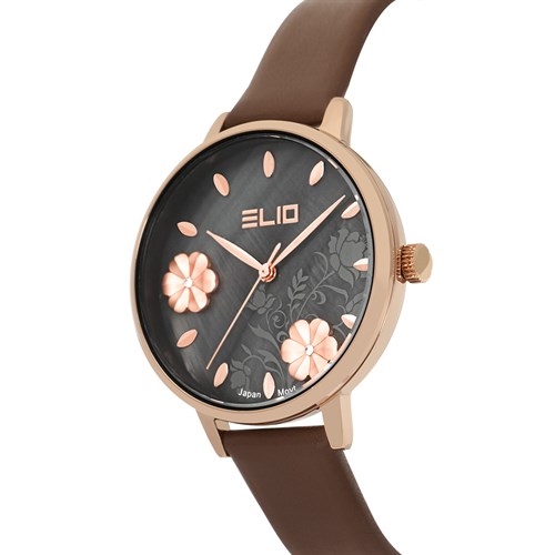 Đồng hồ ELIO Flower 35 mm Nữ EL123-01 Màu Nâu