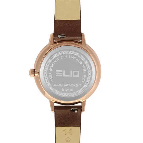 Đồng hồ ELIO Flower 35 mm Nữ EL123-01 Màu Nâu