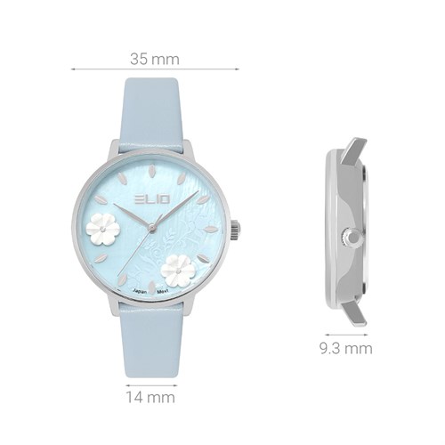 Đồng hồ ELIO Flower 35 mm Nữ EL123-02 Màu Xanh Dương