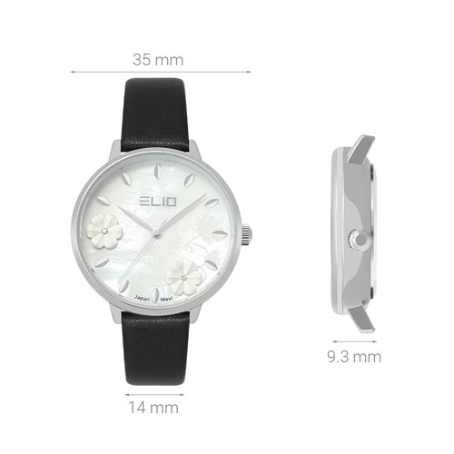 Đồng hồ ELIO Flower 35 mm Nữ EL123-03 Màu Đen