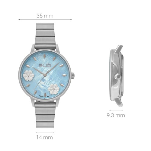Đồng hồ ELIO Flower 35 mm Nữ ES128-01 Màu Bạc