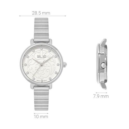 Đồng hồ ELIO Flower 28.5 mm Nữ ES129-03 Màu Bạc