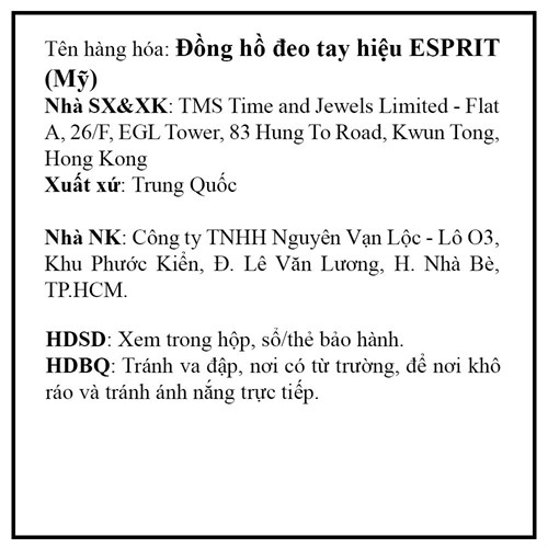 Đồng hồ ESPRIT 30 mm Nữ ES1L291L0045 Màu Nâu