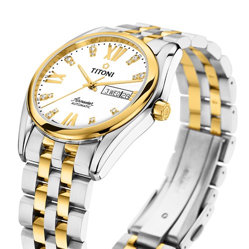 Đồng hồ Titoni 40 mm Nam 93709 SY-385 Màu Bạc