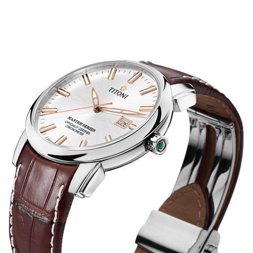 Đồng hồ Titoni 41 mm Nam 83188 S-ST-575R Màu Nâu