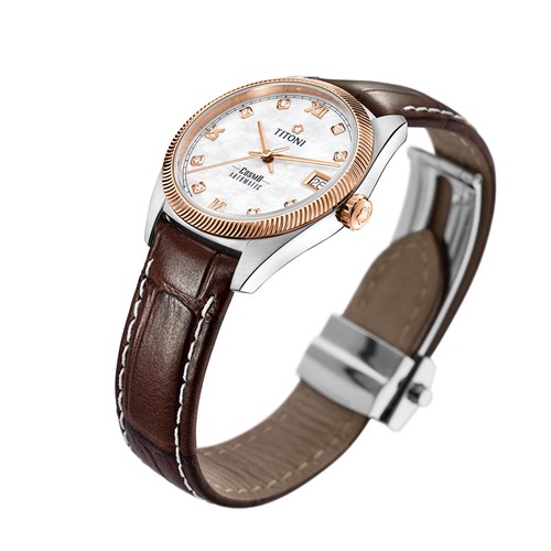 Đồng hồ Titoni 33.5 mm Nữ 828 SRG-ST-652 Màu Nâu