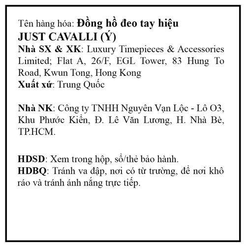 Đồng hồ Just Cavalli 23 mm Nữ JC1L167M0045 Màu Vàng