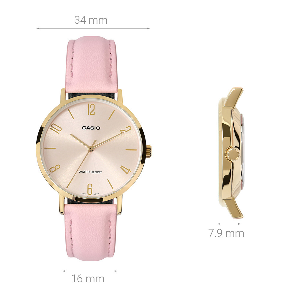 Đồng hồ Casio Timeless 34 mm Nữ LTP-VT01GL-4BUDF Màu Hồng
