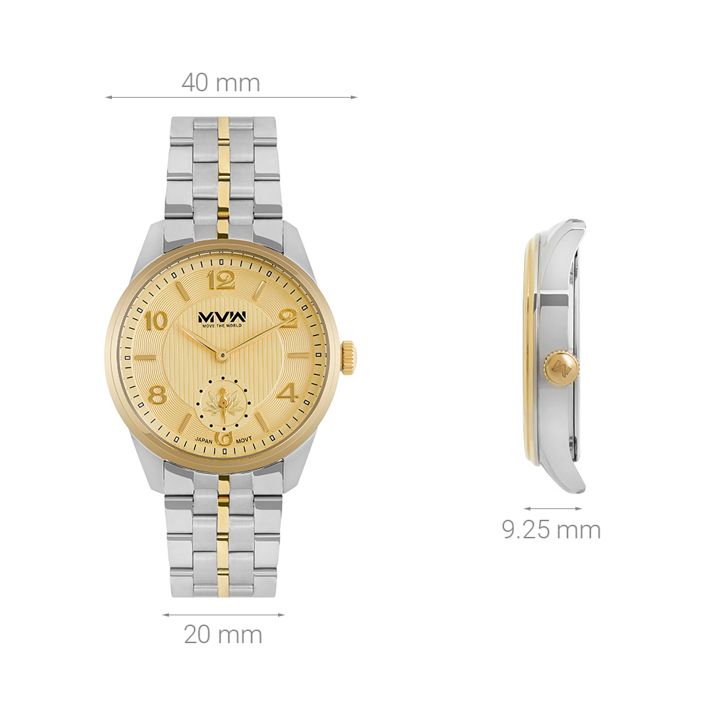 Đồng hồ MVW 40 mm Nam MS083-01 Màu Bạc